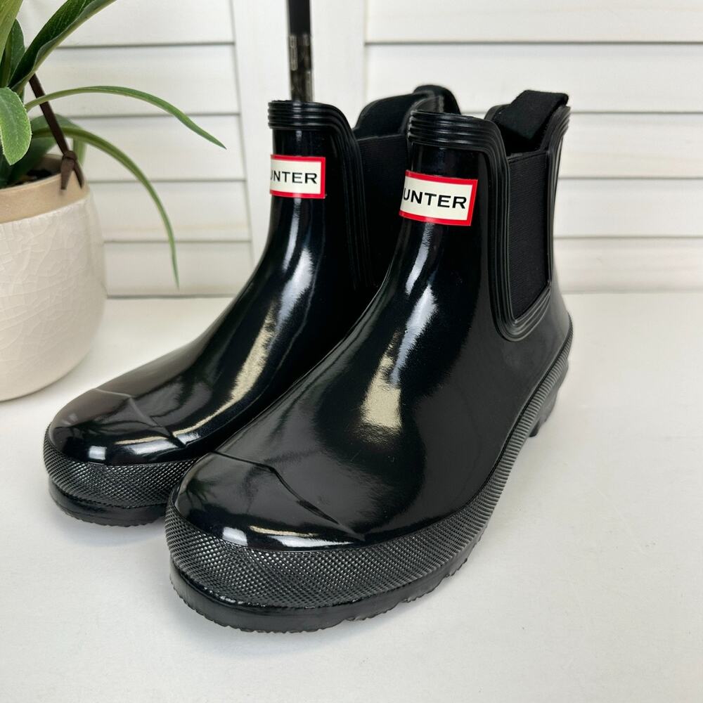 Hunter Black Ankle Boots